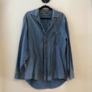 Vintage Van Heusen button down cotton linen shirt 34/35